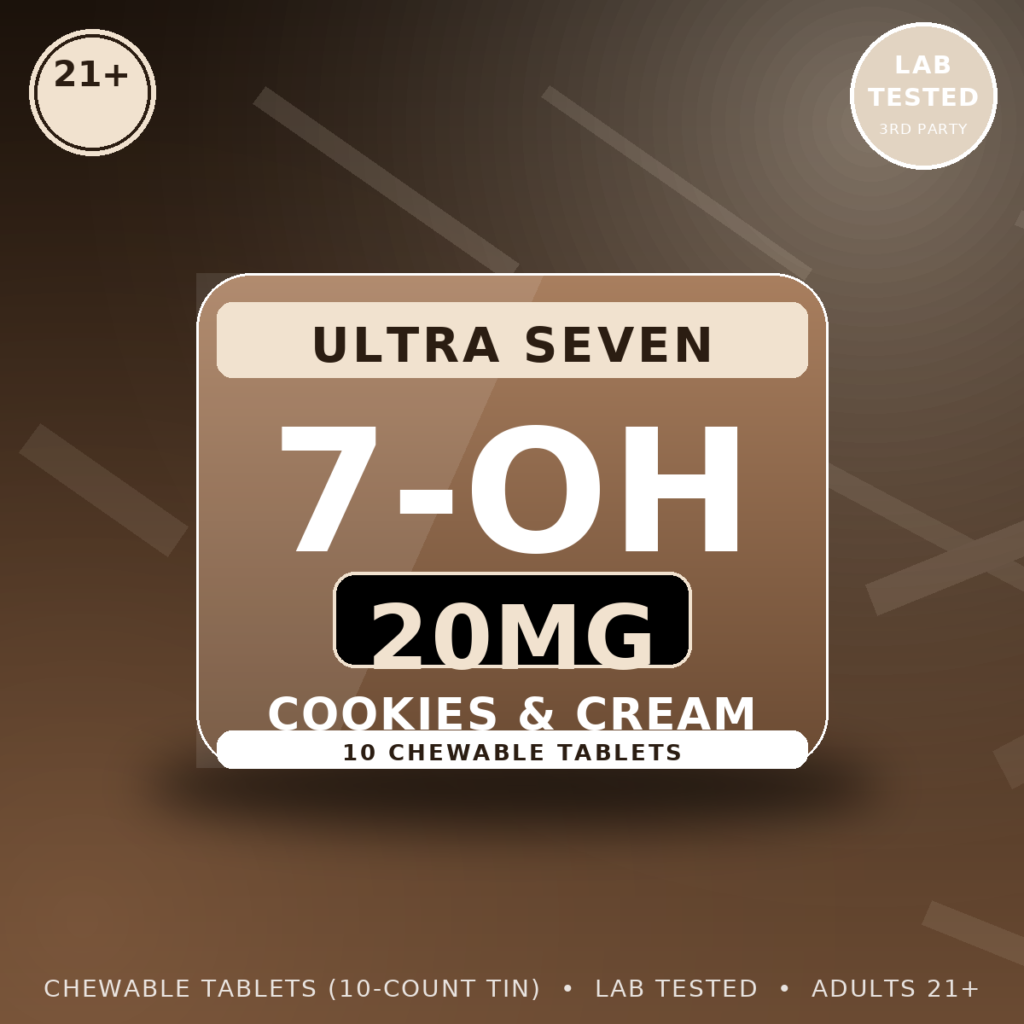 20mg 7-OH Cookies & Cream Chewable Tablets — buy online at Ultra Seven