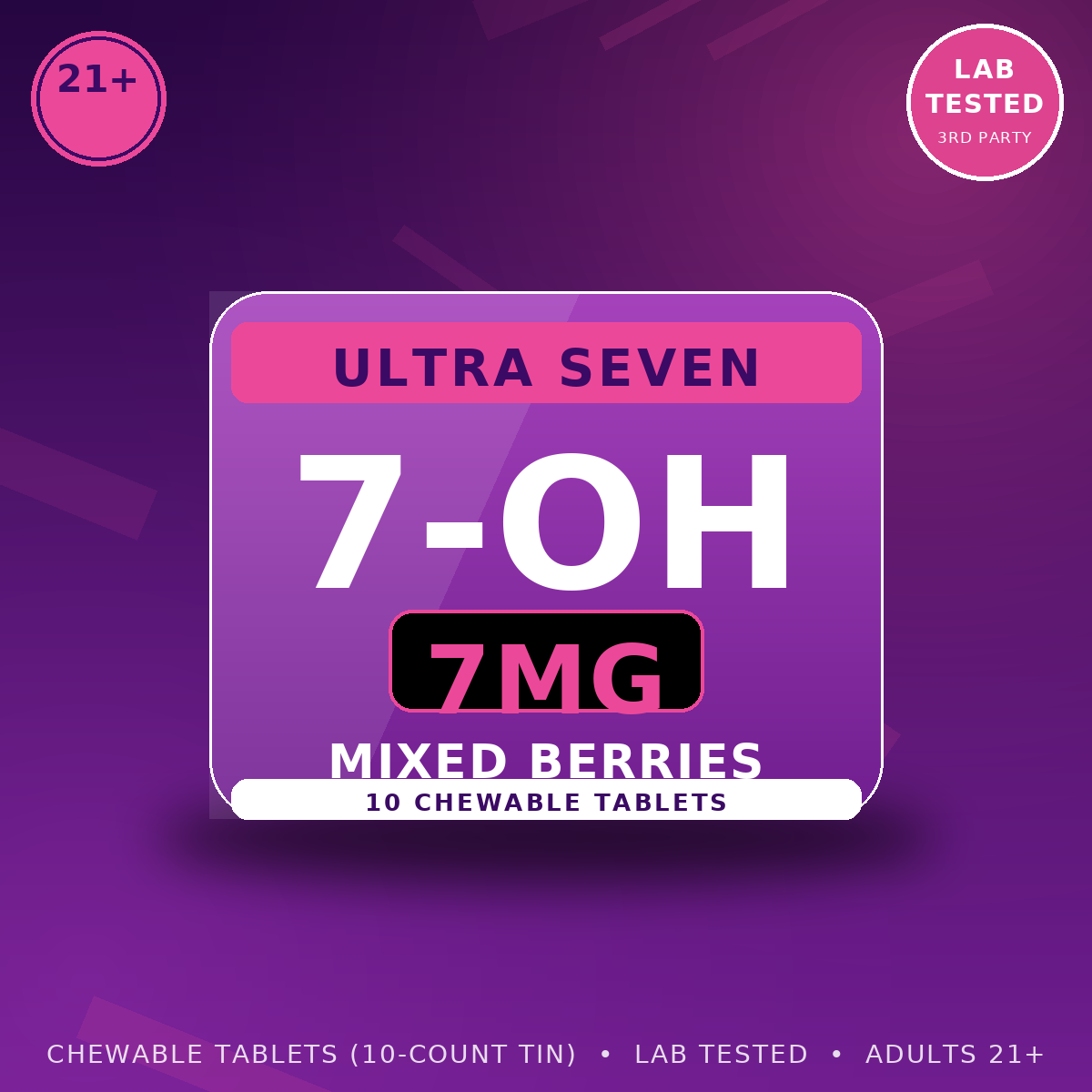 7-OH for Beginners — Ultra Seven Ultra Seven 7mg 7-OH Mixed Berries Chewable Tablets (10 Count)